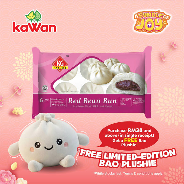 KG PASTRY Red Bean Bun (Pau) (6 pcs - 360g)
