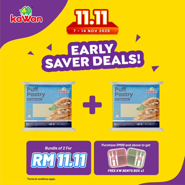 KAWAN Puff Pastry Square 4" (10 pcs - 400g)