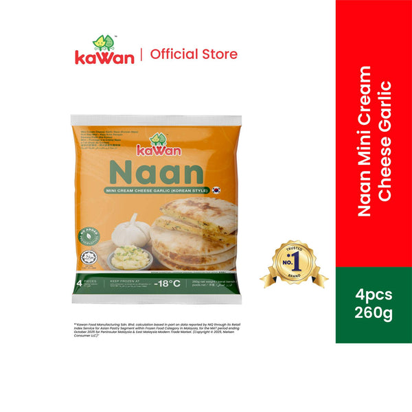 KAWAN Mini Cream Cheese Garlic (Korean Style) Naan ( 4pcs - 260g)