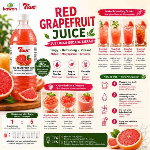 Tian Red Grapefruit Juice (950g)