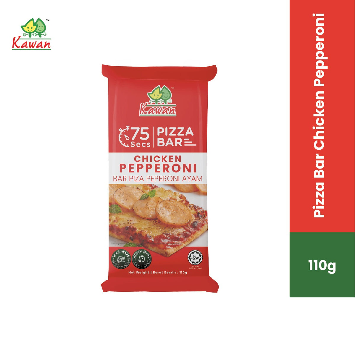 KAWAN Chicken Pepperoni Pizza Bar (75 Secs Only) 110g – Kawan Food
