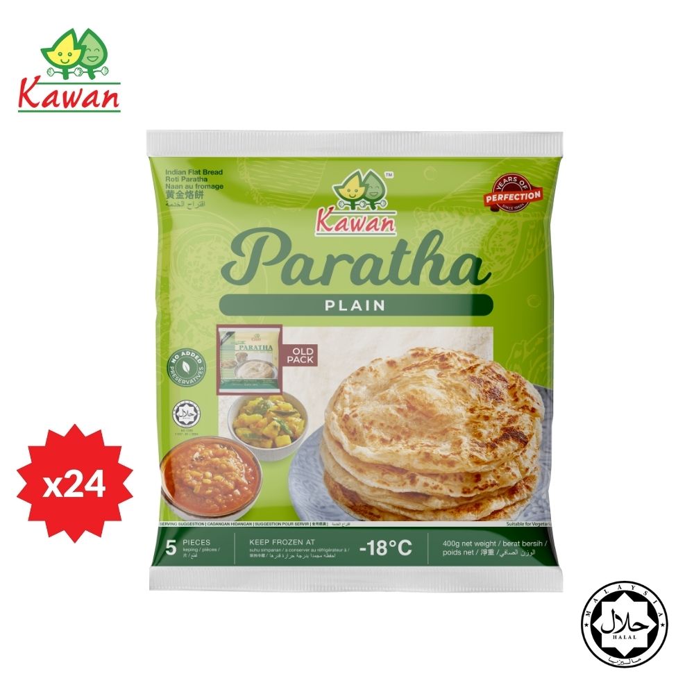 Parata Packet Plain Paratha (5 pcs x 24 Packs) | Malaysia Carton – Kawan Food